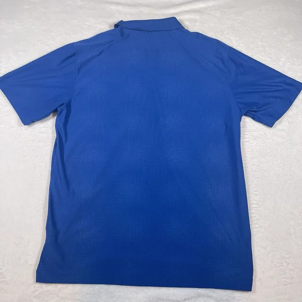 NIKE Dri Fit Tour Performance Golf Polo Blue Men's Size Large Crest Invitational